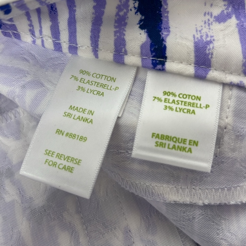 LILLY PULITZER KELLY SKINNY TEXTURE ANKLE PANT LILAC VERBEN ROCK THE DOCK SZ 2 - Picture 6 of 6